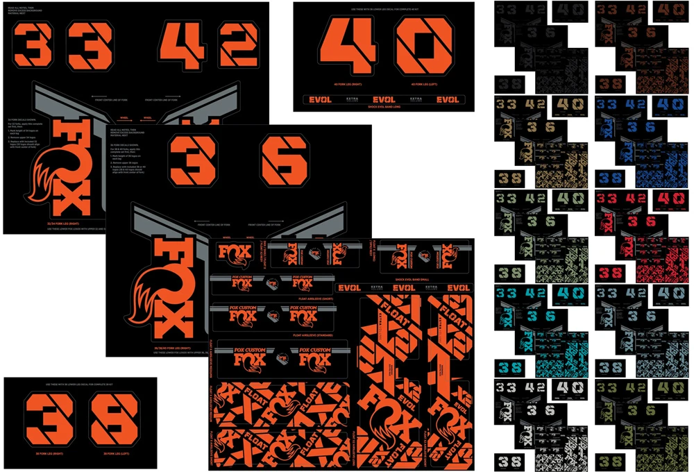 Fox Racing Custom Fork Und Shox Kit Aufkleberset